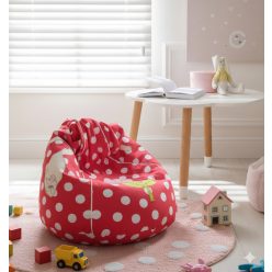  Ökodeko cseppkaland - puha babzsákfotel gyerekeknek, piros pöttyös gyerekmintákkal