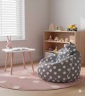 Ökodeko cseppülő- puha babzsákfotel gyerekeknek, szürke pöttyös 