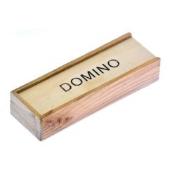 Fa dominó, fekete, 28 db, 15 cm fa dob.