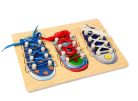 Fa cipőfűzős, montessori oktató tábla 3 db-os, 30x23 cm  ÖKODEKO