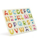 Montessori fejlesztő fa formaberakó fogantyúval, ABC  30x22 cm ÖKODEKO