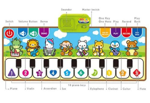 Zenélő zongora szőnyeg, elektromos, állatos