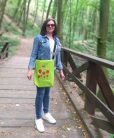 Rose Bloom – nagy méretű hímzett vászontáska nőknek