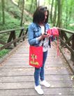 ÖKODEKO Redwood Bloom vászontáska – fa- és virágos grafika