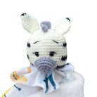 ÖKODEKO Szundi kendő, horgolt zebra fejjel 