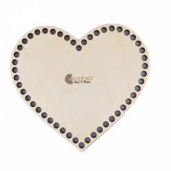 Horgolható fa táskaalap szív 16 x 16 cm Horgolható fa táskaalap szív 16 x 16 cm