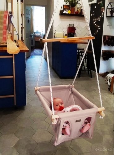 ÖKODEKO baba beltéri fekvőhinta, barna