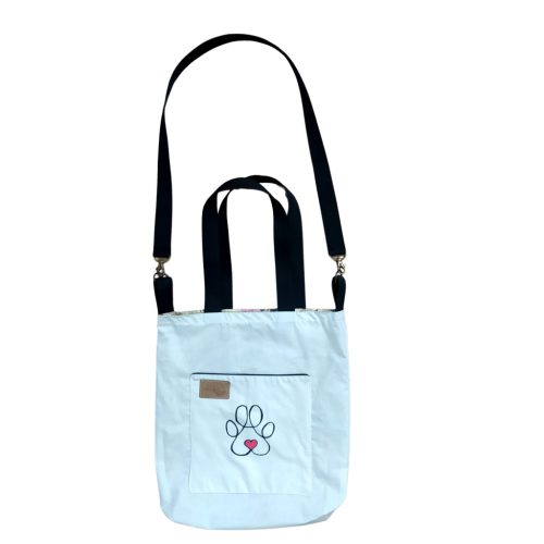 Kézműves kutyás vászontáska – Tappancs Trail modell utazáshoz és bevásárláshoz